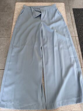 Veiled Wide Leg Pants in Light Blue